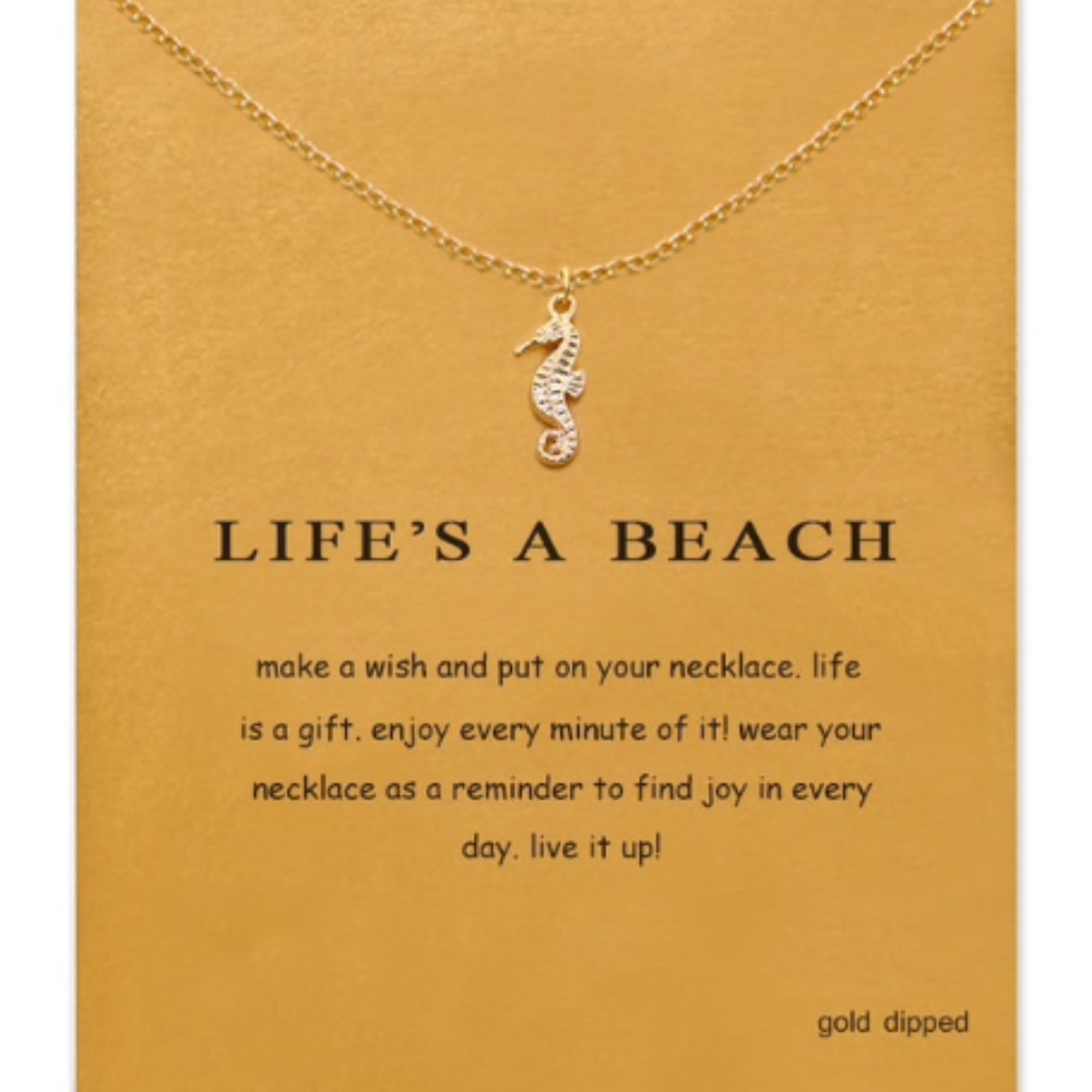 Seahorse "Make A Wish" Life Is A Beach Necklace